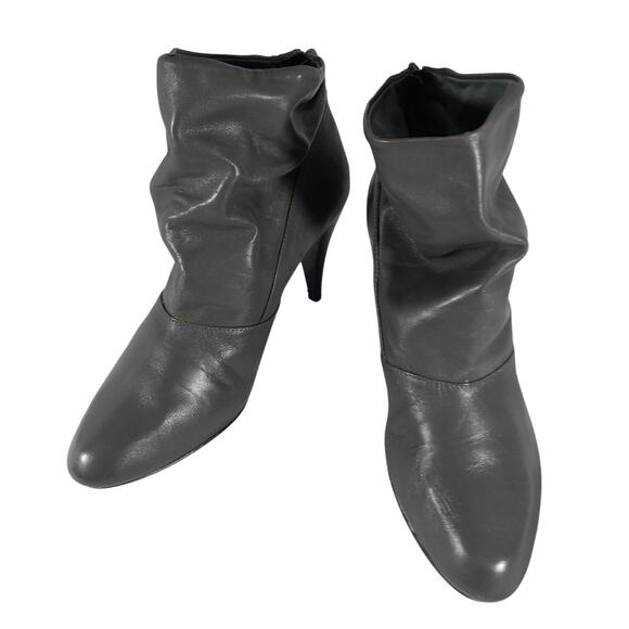 NINE WEST! BAILEY TAUPE BROWN GENUINE LEATHER, BACK HEEL ZIPPER BOOTS! SZ 9.5M - Picture 2 of 9
